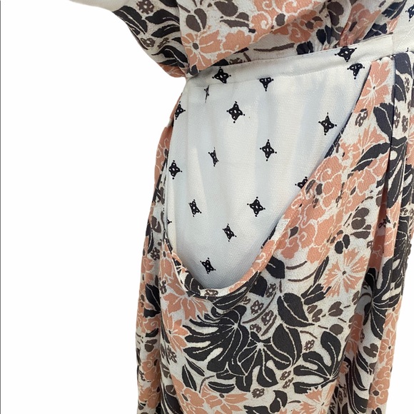 Free People Cream Floral Kimono Sleeve Boho Dress - Picture 7 of 7